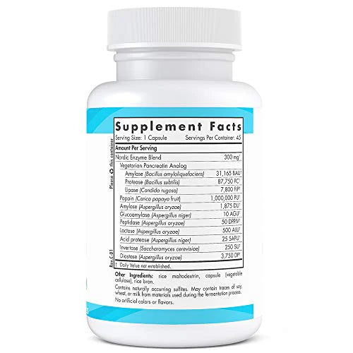 Nordic Naturals Nordic Flora Digestive Enzymes – 45 Capsules