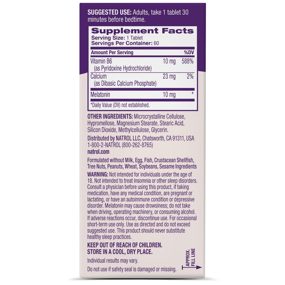 Natrol Advanced Sleep Melatonin 10mg Tablets – 60ct