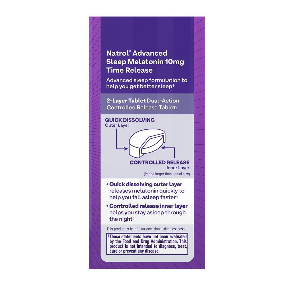 Natrol Melatonin Advanced Sleep 10mg Tablets – Maximum Strength | 75ct