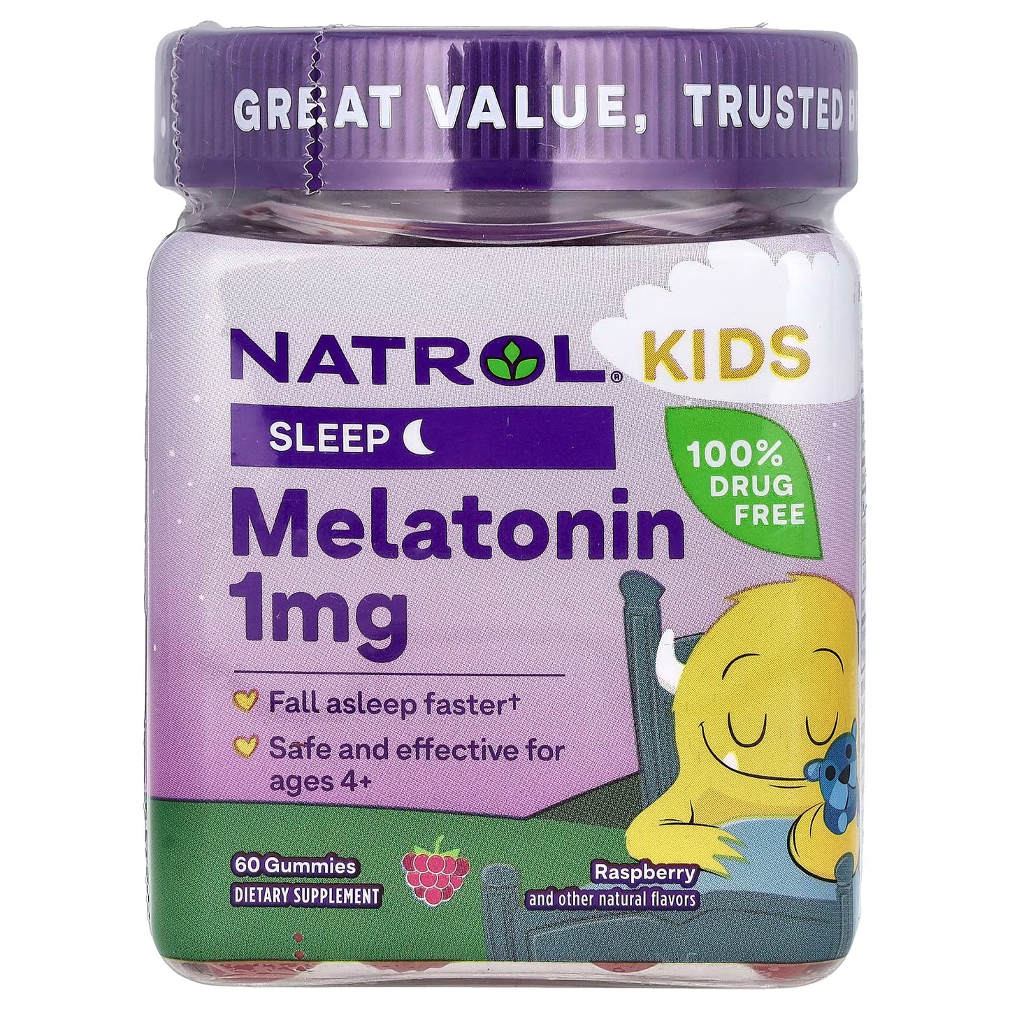 Natrol Kids Melatonin Gummies 1mg – Raspberry | 60ct