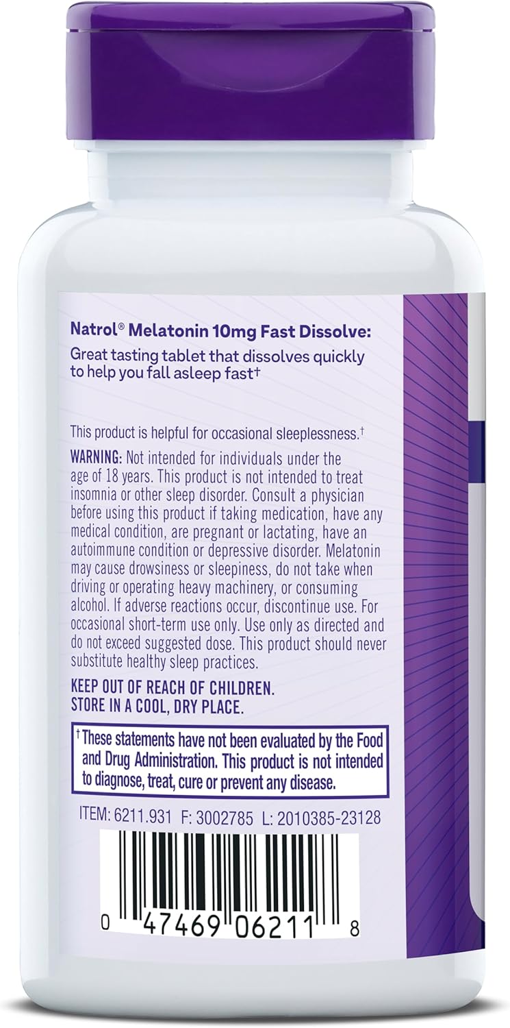 Natrol Melatonin Fast Dissolve Tablets 10mg – Strawberry | 60ct