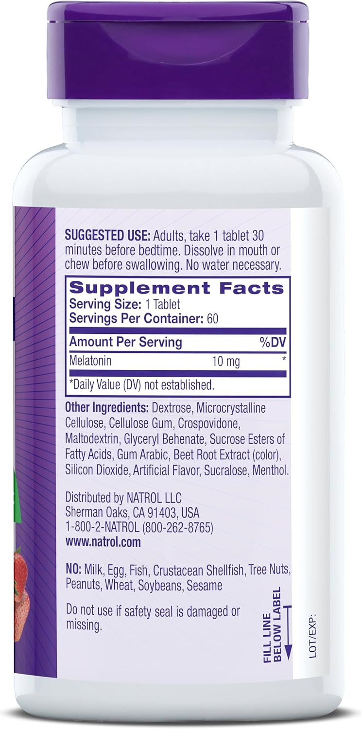 Natrol Melatonin Fast Dissolve Tablets 10mg – Strawberry | 60ct