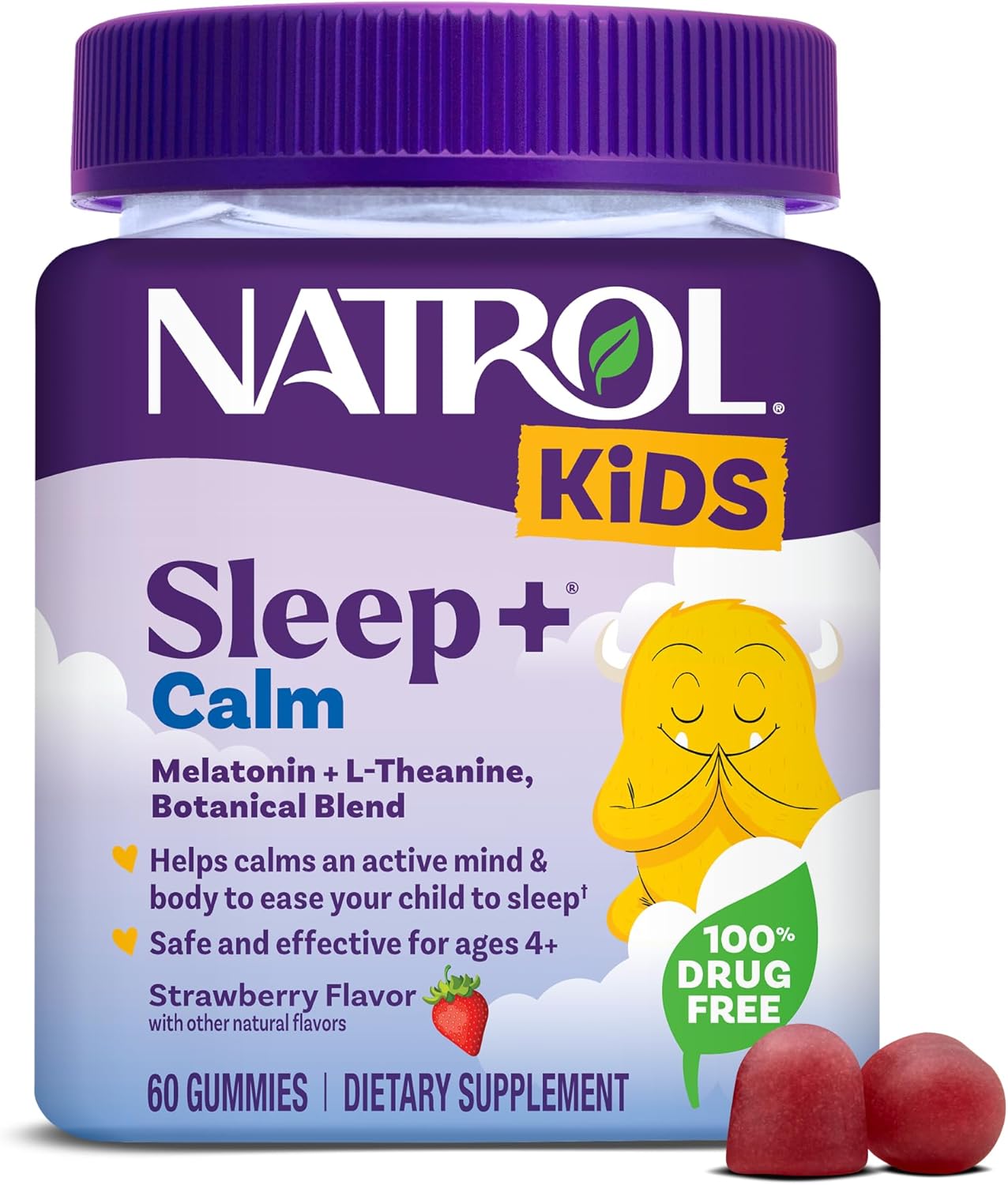 Natrol Kids Sleep+ Calm Gummies – Strawberry | 60ct