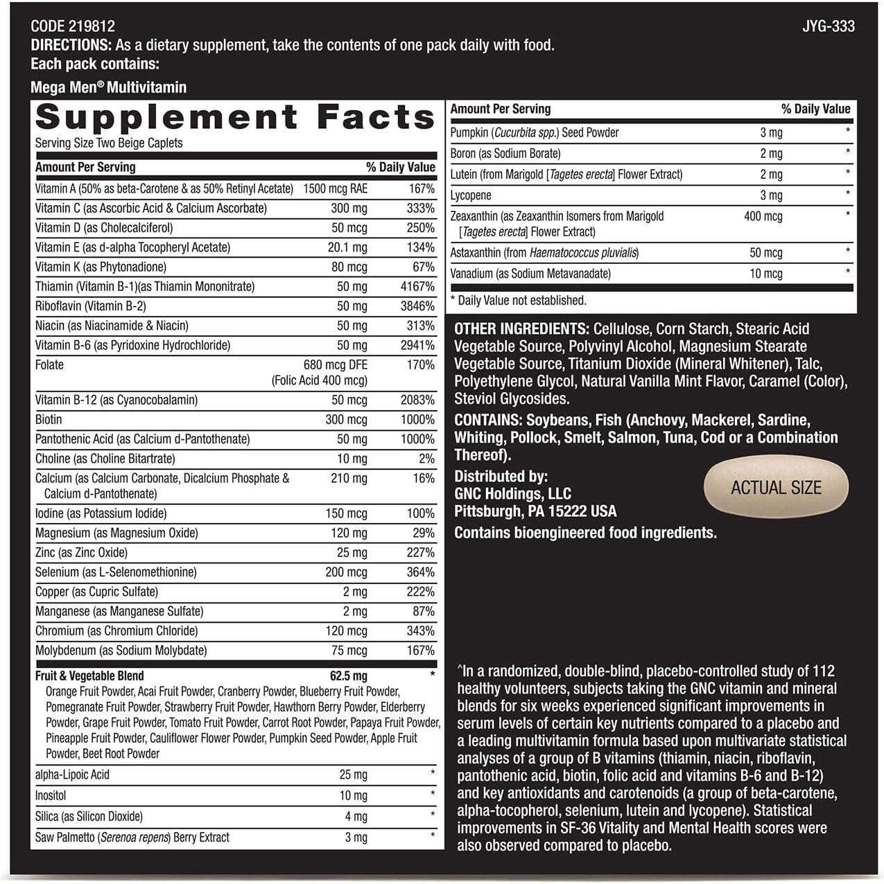 GNC Mega Men® Performance & Vitality Vitapak® Program – 30 Servings