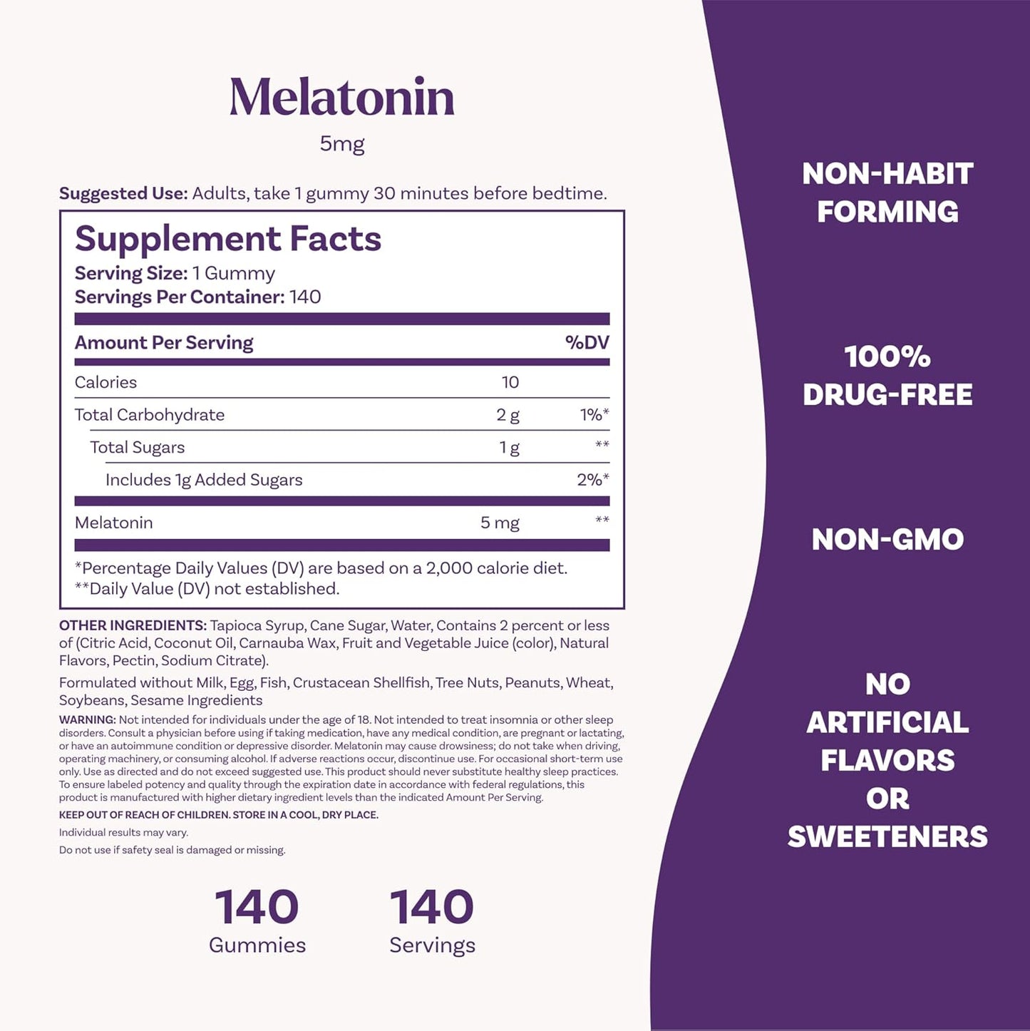 Natrol Melatonin 5mg Sleep Support Gummies – Strawberry Flavor – 140ct