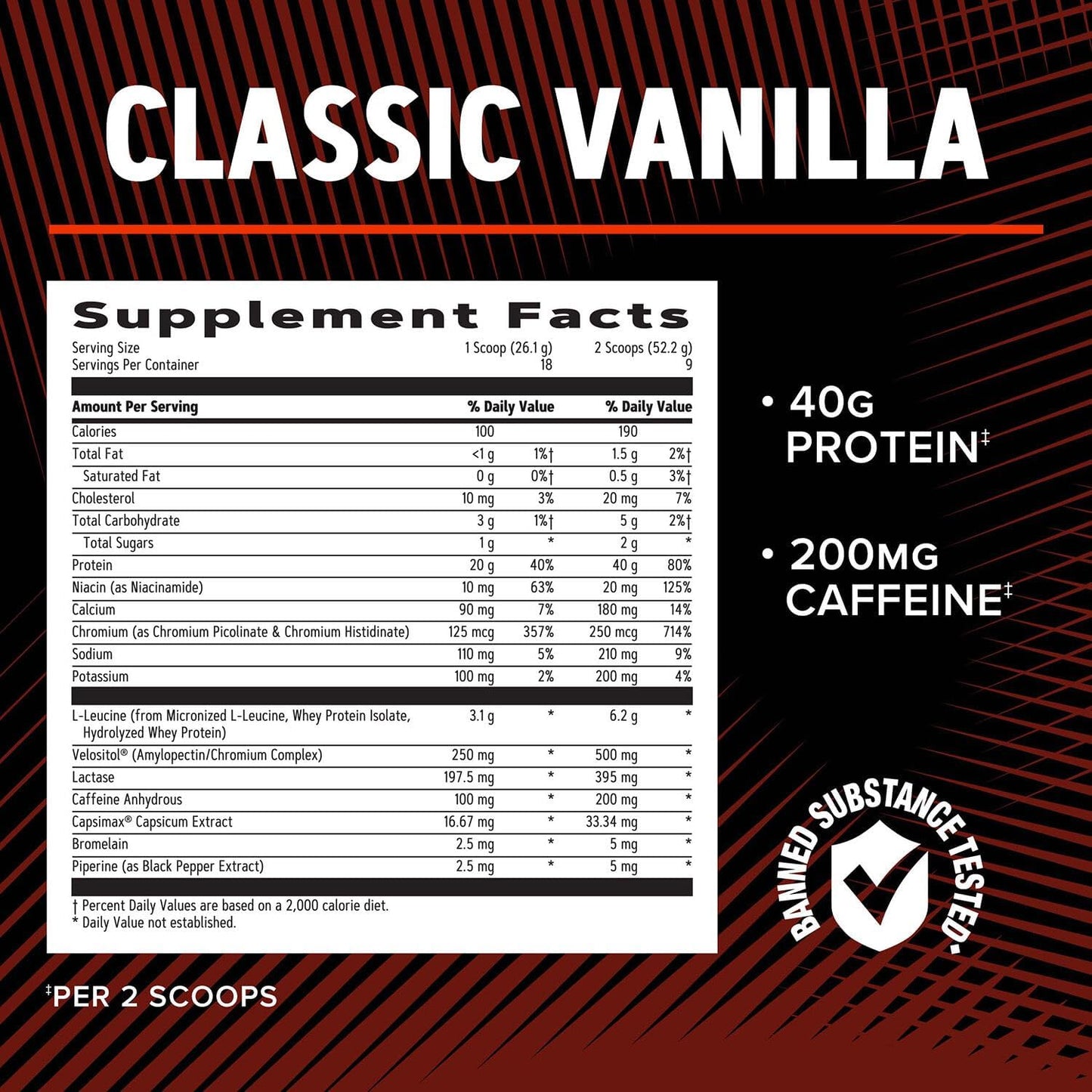GNC AMP Wheybolic Ripped Protein Powder – Classic Vanilla (9 Servings)