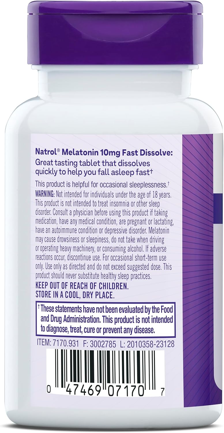 Natrol Melatonin 10mg Maximum Strength Fast Dissolve Tablets – 30ct