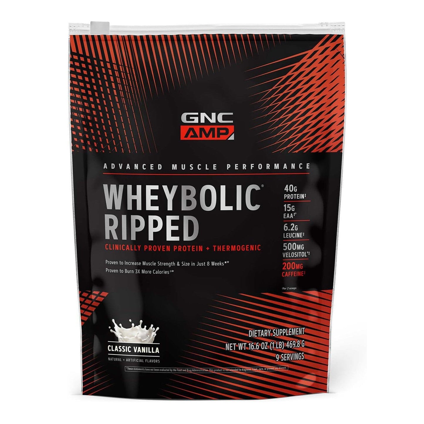 GNC AMP Wheybolic Ripped Protein Powder – Classic Vanilla (9 Servings)