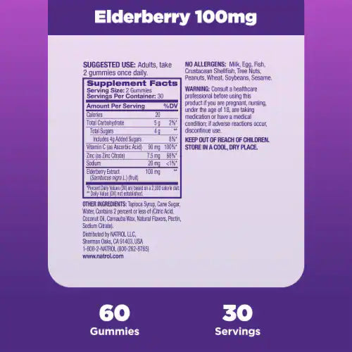 Natrol Elderberry Gummies 100mg – Immune Health | 60ct