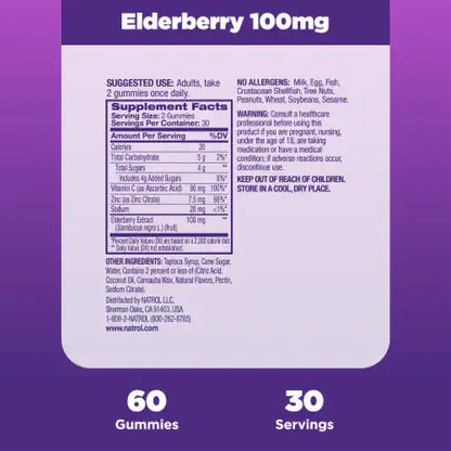 Natrol Elderberry Gummies 100mg – Immune Health | 60ct