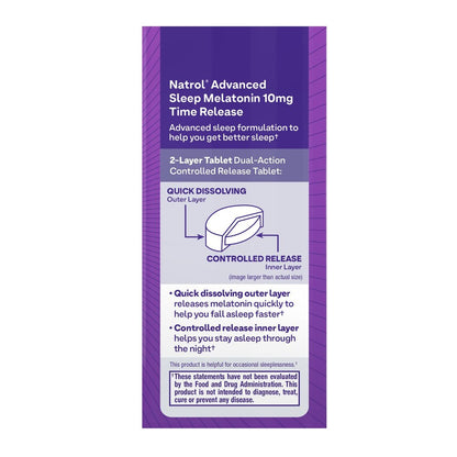 Natrol Melatonin Advanced Sleep 10mg Tablets – Maximum Strength | 75ct