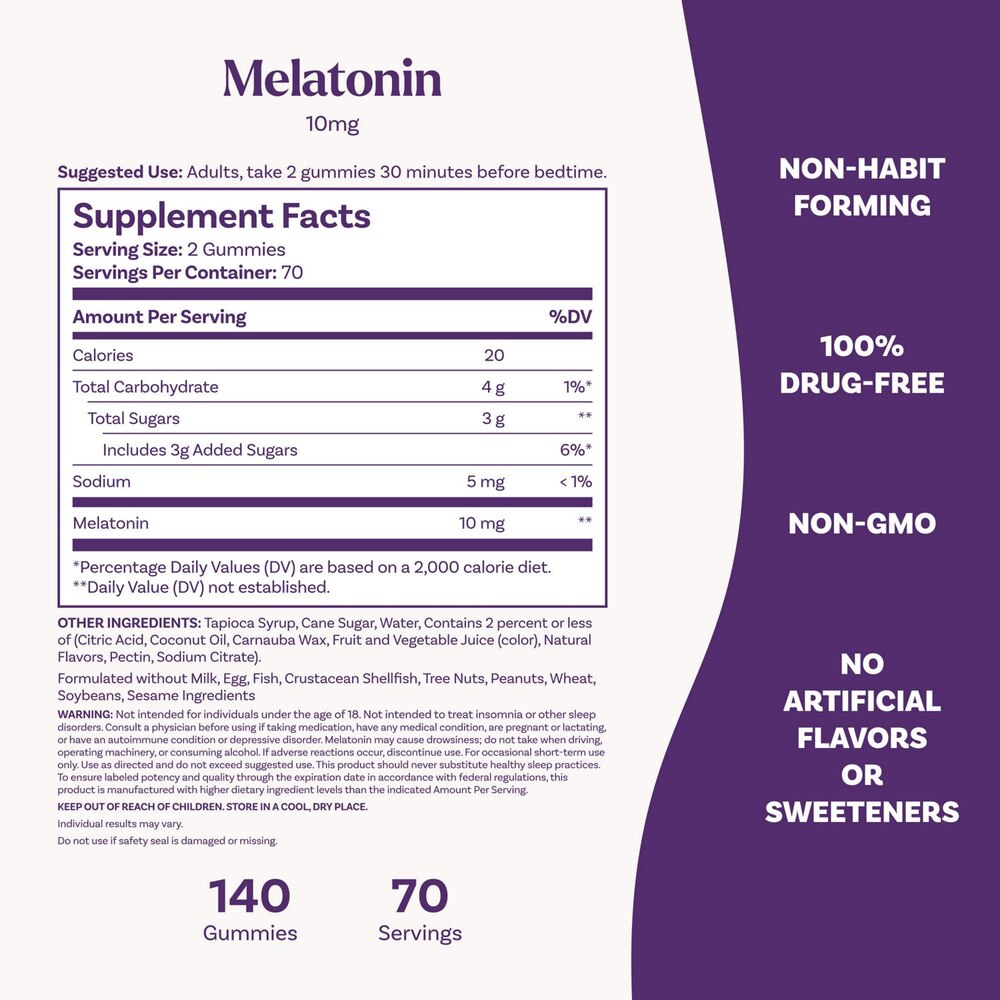Natrol Melatonin 10mg Natural Sleep Support Gummies – 140ct