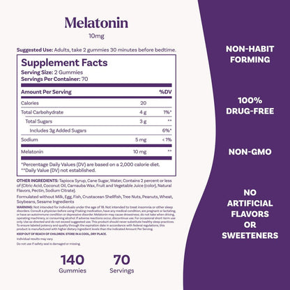 Natrol Melatonin 10mg Natural Sleep Support Gummies – 140ct