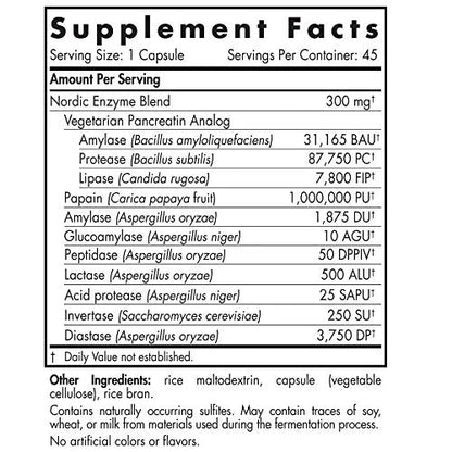 Nordic Naturals Nordic Flora Digestive Enzymes – 45 Capsules
