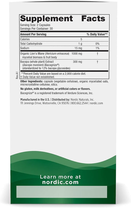 Nordic Naturals Cognition – Brain & Memory Support – 60 Softgels