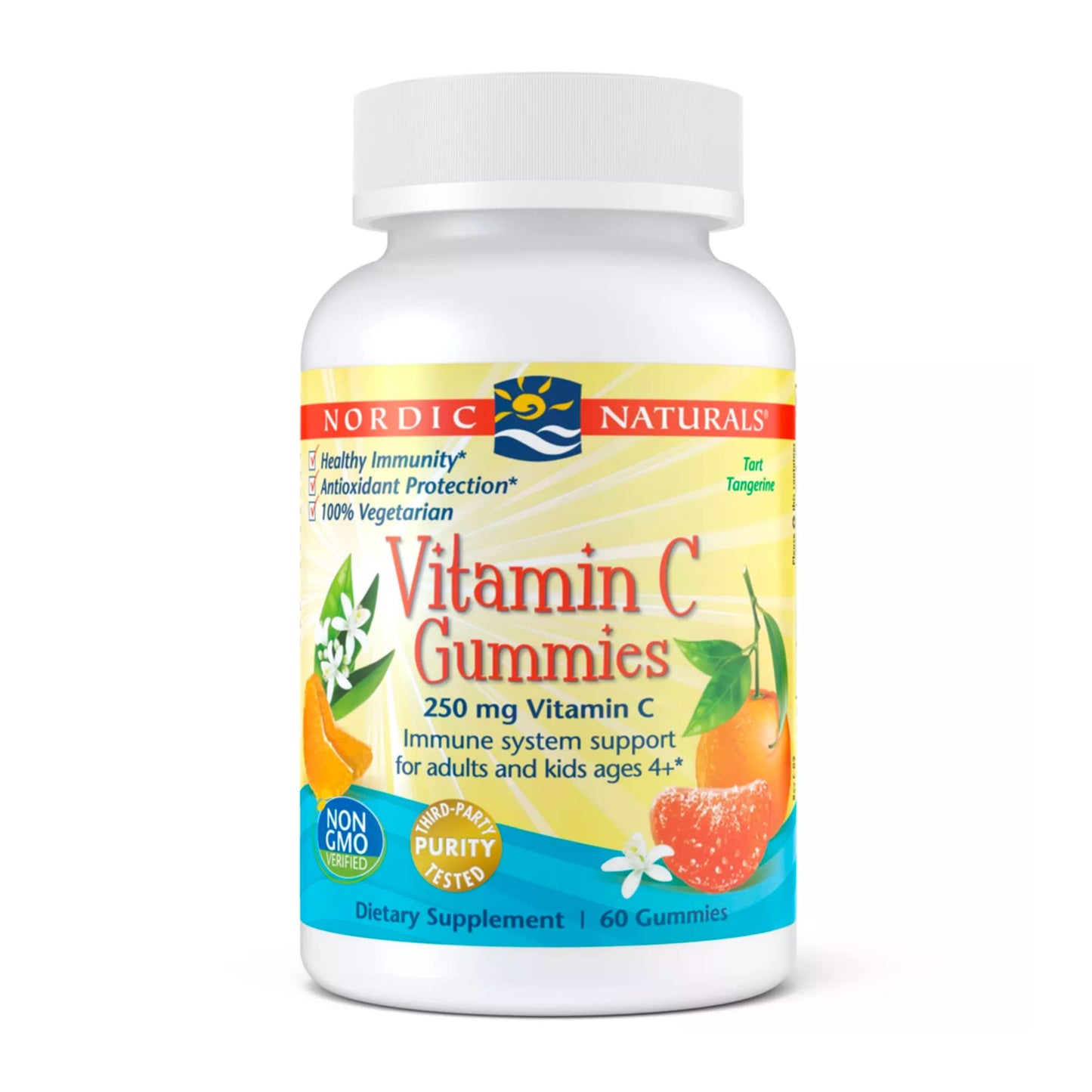 Nordic Naturals Vitamin C Gummies – Tart Tangerine – 250 mg – 60 Gummies