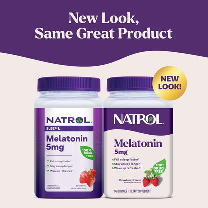 Natrol Melatonin 5mg Sleep Support Gummies – Strawberry Flavor – 140ct