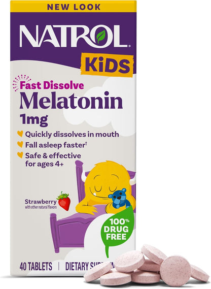 Natrol Kids Melatonin Fast Dissolve Tablets 1mg – Strawberry | 40ct