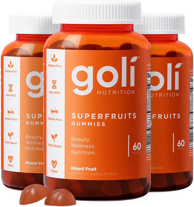 Goli SuperFruits Beauty Gummies – 3 Pack (180 Gummies Total)