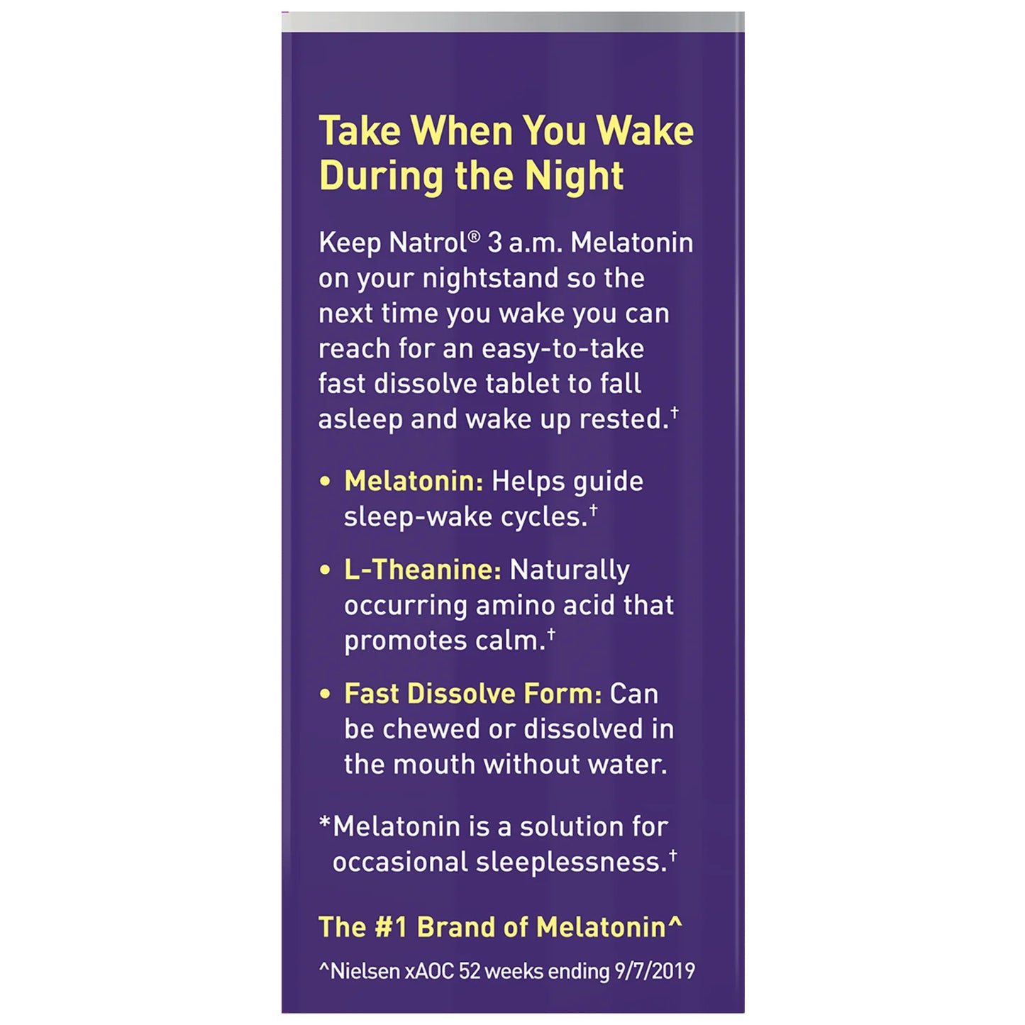 Natrol 3 A.M. Melatonin Fast Dissolve Tablets – Lavender Vanilla | 60ct