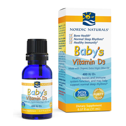 Nordic Naturals Baby’s Vitamin D3 Drops – Unflavored | 400 IU | 0.37 oz