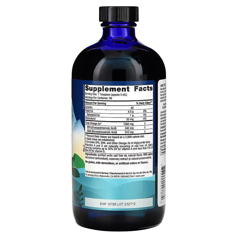 Nordic Naturals Arctic Cod Liver Oil – Orange – 473 ml (16 fl oz)