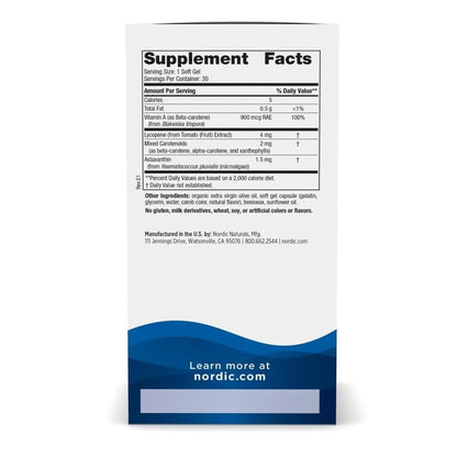 Nordic Naturals Vitamin A + Carotenoids – 30 Softgels – Unflavored