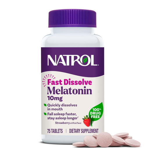 Natrol Fast Dissolve Melatonin Tablets 10mg Maximum Strength – 75ct
