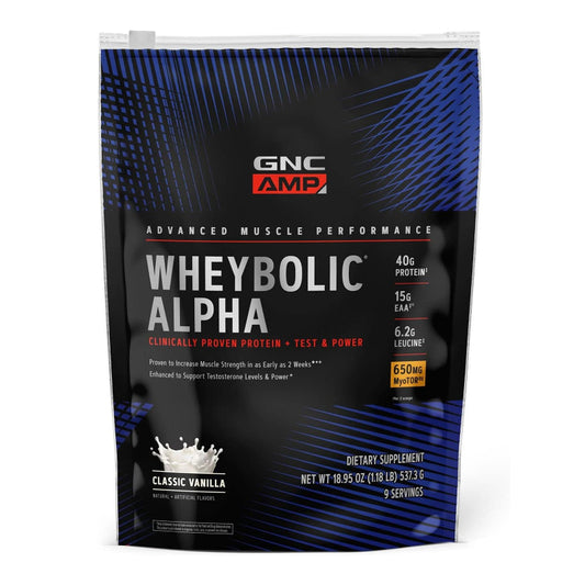 GNC AMP Wheybolic Alpha with MyoTOR – Classic Vanilla (9 Servings)
