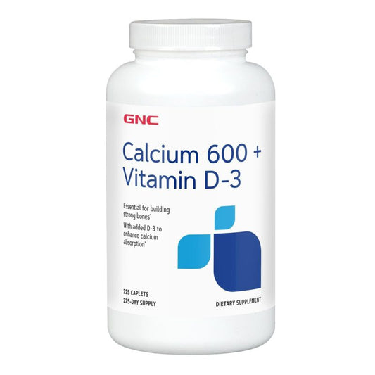 GNC CALCIUM 600 Plus + VITAMIN D-3 (225 Caplets)