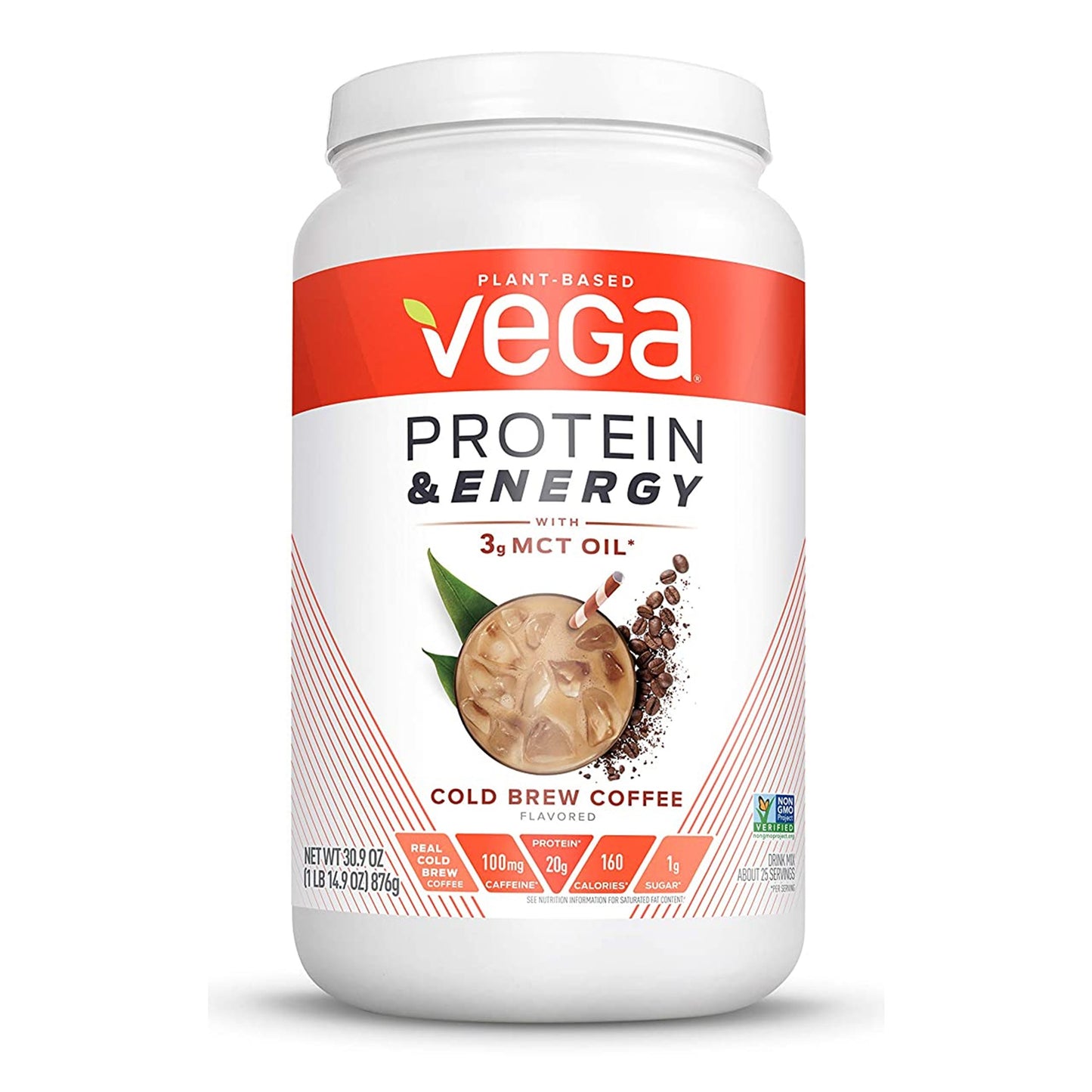 Vega Protein & Energy Plant-Based Protein Powder – Cold Brew Coffee – 30.9 oz